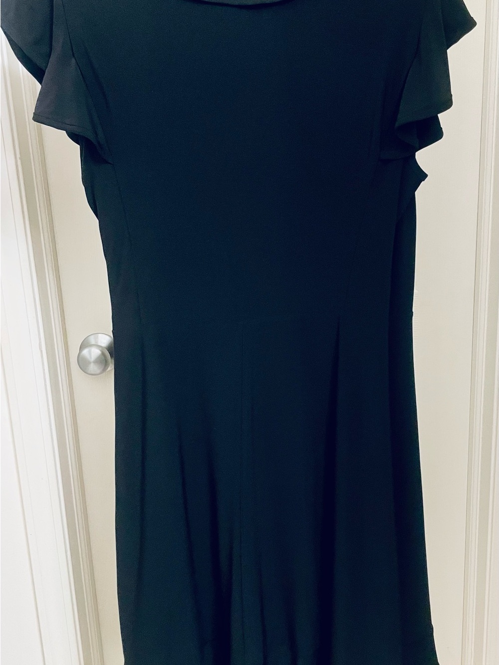 Blu Sage Black Midi Dress with Flutter Sleeves
